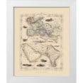 thumbnail image 1 of Tallis 20x24 White Modern Wood Framed Museum Art Print Titled - Overland Route To India - Tallis 1851, 1 of 4