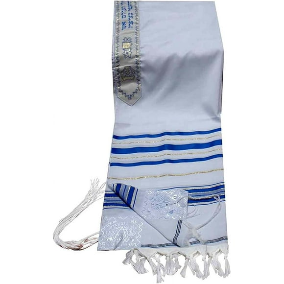 Tallis Prayer Shawl 24/72 Blue & Silver or Blue & Gold (Imported from Israel)