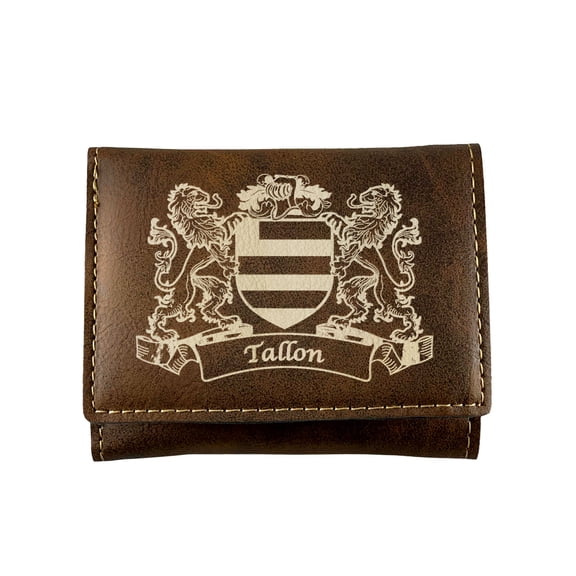Tallon Irish Coat of Arms Rustic Leather Wallet