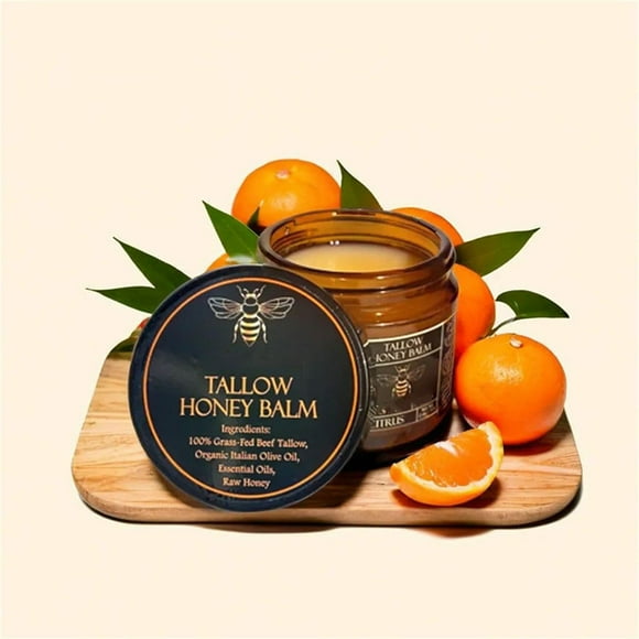 Tallow Honey Balm Organic Fed Tallow with Moisturizer for Soft and Smooth Skin Moisturizer 2 Oz