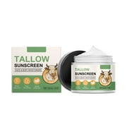 Tallow Sunscreen Organic Natural Non Greasy Sol Beef Tallow for Skin and Face Grass Fed Unscented Formula for Summer Outdoor(Pack of 1)