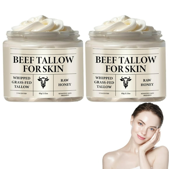 Tallow and Honey Balm for Face, Moisturizer with 100% Organic Grass-Fed Beef Tallow & Raw Wild Honey - Natural Formula for Dry & Sensitive Skin (2)