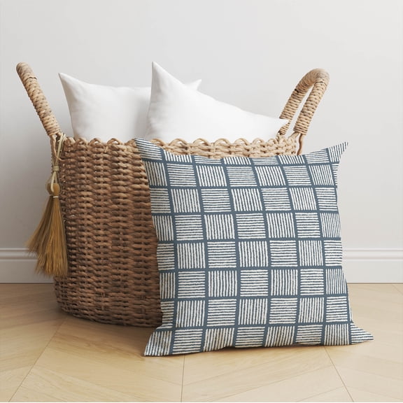 Tally Blocks Blue Throw Pillow