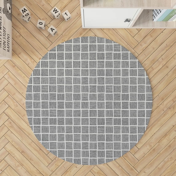 Tally Blocks Ivory Charcoal Kids Play Mat