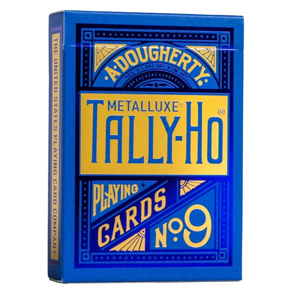 Tally-Ho MetalLuxe Blue Premium Playing Cards, Poker Size Standard Index