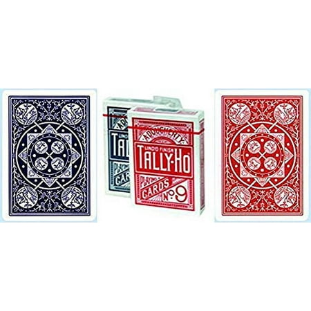 tally-ho no.9 fan back playing cards 12 deck bundle (6 red & 6 blue)