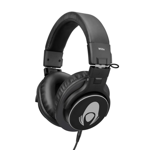 Talomen W50X Studio Headphones, 50mm Drivers & 32kHz Hi-Fi Sound - Closed-Back Studio Monitor Headphones for DJ, Mixing, Recording (Black)