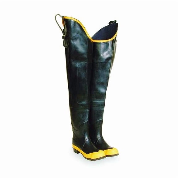 Men's Hip Wader, Steel Toe, Black/Yellow, 8, PR 5T254
