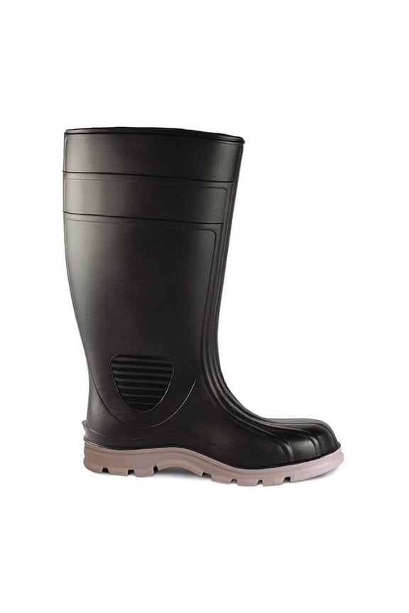 Men's Work Tuff Tall Rubber Boots, Plain Toe, 15" Height, Black, 8, PR