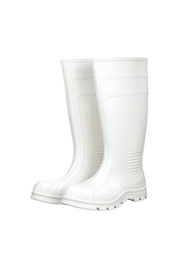 Men's Talon Trax Rubber Boot, Plain Toe, 15" Height, White, 9, PR 45DZ19
