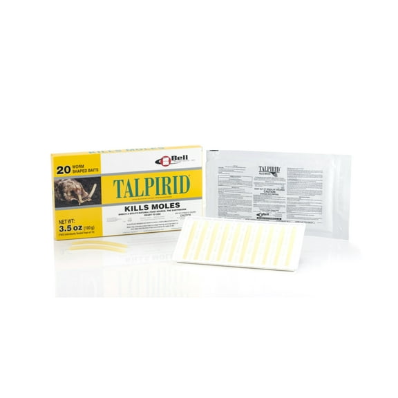 Talpirid Mole Bait - Mimics Mole's Natural Food Source - 1 box (20 Worms) by Bell Laboratories