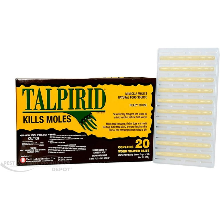 Talprid Moles Bait 1 Box(20 Worms Shaped Baits) 