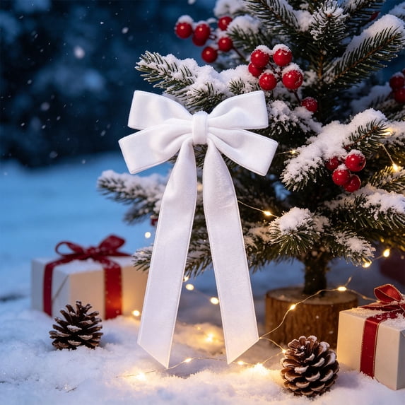 Talqzovs Christmas Decorations , Velvet Bows for Christmas Tree, for Gift Wrapping & DIY Holiday Decorations