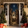 thumbnail image 1 of Talqzovs Christmas Door Cover , 35 X 72 Inch Front Door Curtain Religious Nativity Scene Fabric Banner, 1 of 6