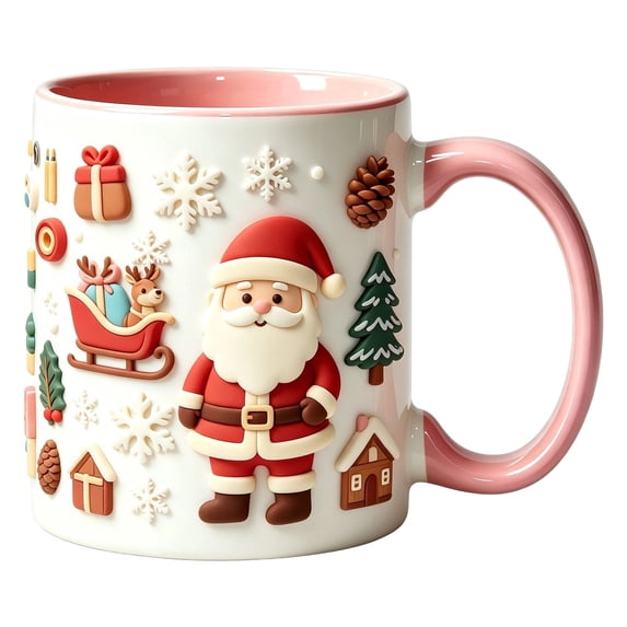 Talqzovs Christmas Mugs , Coffee Tea and Cocoa Cup with Handle Ceramic Mugs Holiday Xmas Decor Mug Christmas Gift for Family