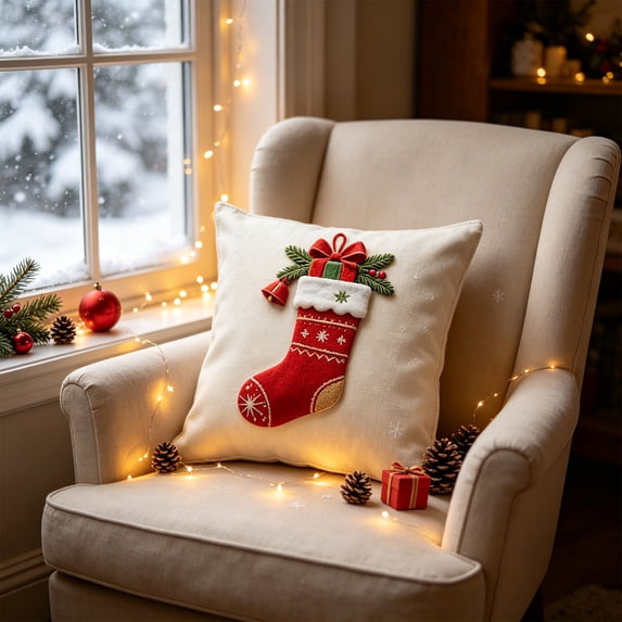 Talqzovs Christmas Throw Pillows 18x18 , Pillow Cushions for Patio Winter Decorative Throw Pillows for Holiday Birthday Gift
