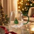 thumbnail image 1 of Talqzovs Clear Glass Coffee Mugs , Christmas Mugs Christmas Glass Art Cup Glassware Drinking Cup for Holiday Party Decor Gift, 1 of 7