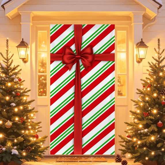 Talqzovs Door Curtains , 36X79 Inch Christmas Door Covers for Front Door Door Banner Cover for Holiday Festival Party Decoration