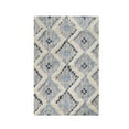 thumbnail image 1 of Taluah Hand-Crafted Modern Diamond Geometric Cotton and Wool Indoor Area Rug - 2' x 3', Stone Blue-Midnight Blue, 1 of 5