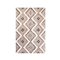 thumbnail image 1 of Taluah Hand-Crafted Modern Diamond Geometric Cotton and Wool Indoor Area Rug - 2' x 3', Tan-Chocolate, 1 of 5