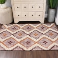 thumbnail image 1 of Taluah Hand-Crafted Modern Diamond Geometric Cotton and Wool Indoor Area Rug - 2' x 4', Apricot-Brick Red, 1 of 6