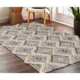 thumbnail image 1 of Taluah Hand-Crafted Modern Diamond Geometric Cotton and Wool Indoor Area Rug - 5' x 8', Dove-Gray, 1 of 7