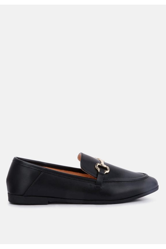 Talula Horsebit Embellished Faux Leather Loafers