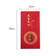 Taluosi 10Pcs 2022 Iron Decoration Lucky Money Bag Rectangle Paper Sincere Wishes Chinese Red Envelope for Family