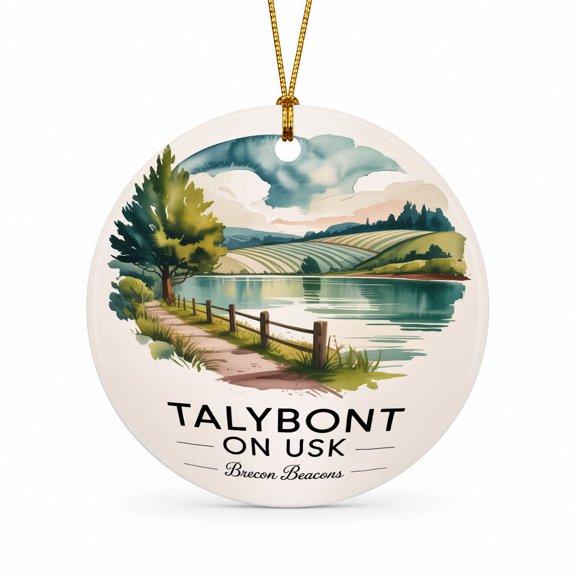 Talybont On Usk Destination Ornament, Brecon Beacons Christmas Travel Souvenir Keepsake