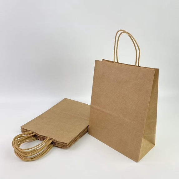 Talyr Aethr Paper party bags,Gift Bags with Handles,8 x 4.25 x 10.5 Inches,Brown Paper Bags with Handles bulk, Shopping Bags, Party Bags, Retail Bags, Merchandise Bags, Favor Bags
