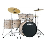 Tama Imperialstar 6 Piece Complete Drum Set with Meinl HCS Cymbals - 22" Bass Natural Zebrawood Wrap
