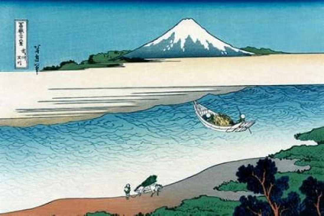 Tama River in Musashi Province 1830 Canvas Art - Hokusai (24 x 36)