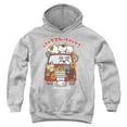 thumbnail image 1 of Tama and Friends Cats Flower Car Youth Kids Boy/Girls Pull-Over Hoodie, Athletic Heather, Small, 1 of 5