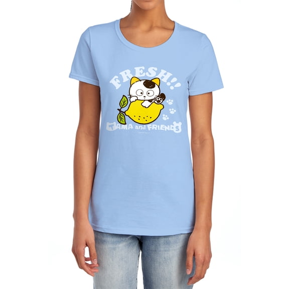 Tama and Friends Tama Lemon Women's T Shirt, Light Blue, Small