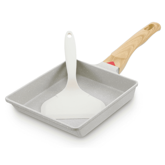 Tamagoyaki Egg Pan, Nonstick Frying Pan with Spatula, Healthy Granite Cookware,