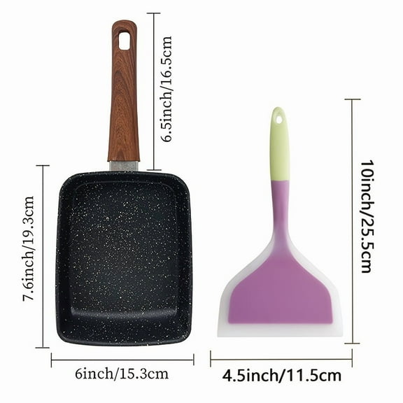 Tamagoyaki Pan Japanese Nonstick Rectangular Omelette Roll Maker | Induction & Halogen Compatible | Dishwasher Safe Stovetop Egg Cookware