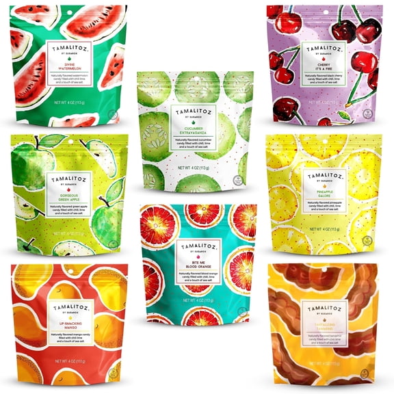 Tamalitoz Variety Pack Spicy Mexican Candy 8 Bags (4oz Each)