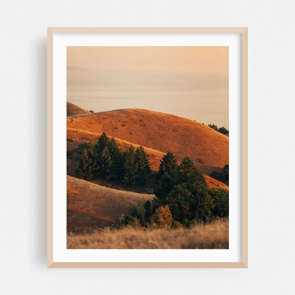 Tamalpais Evening View 02 - California Photography Oak Framed Wall Art Print 24 x 30 inches