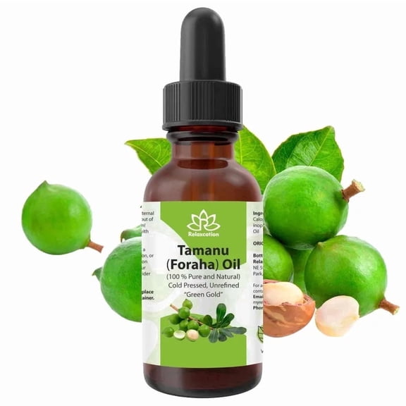 Tamanu Oil (Calophyllum Inophyllum) – 100% Pure Cold-Pressed Rich Conditioning Face, Body & Hair Oil by Relaxcation | 0.5–4 fl oz