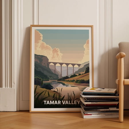 Tamar Valley Travel Poster Devon Cornwall Art Print C201810