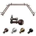 thumbnail image 1 of Tamara 13/16" Double Bay Window curtain rod Adjustable 20"-36", 38"-72" - Cocoa,(ABay-91-7D), 1 of 4