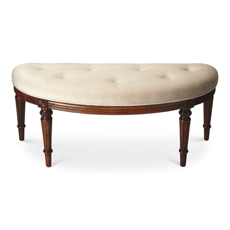 Tamara Upholstered Demilune 45"W Bench in Medium Brown 1120101