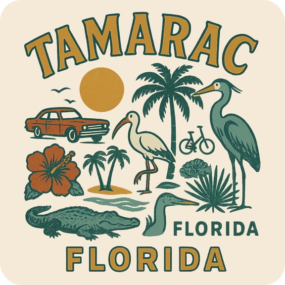 Tamarac Florida Keepsakes Souvenir Vinyl Sticker – Destination Travel Keepsake Collectible (4-Inches Wide)