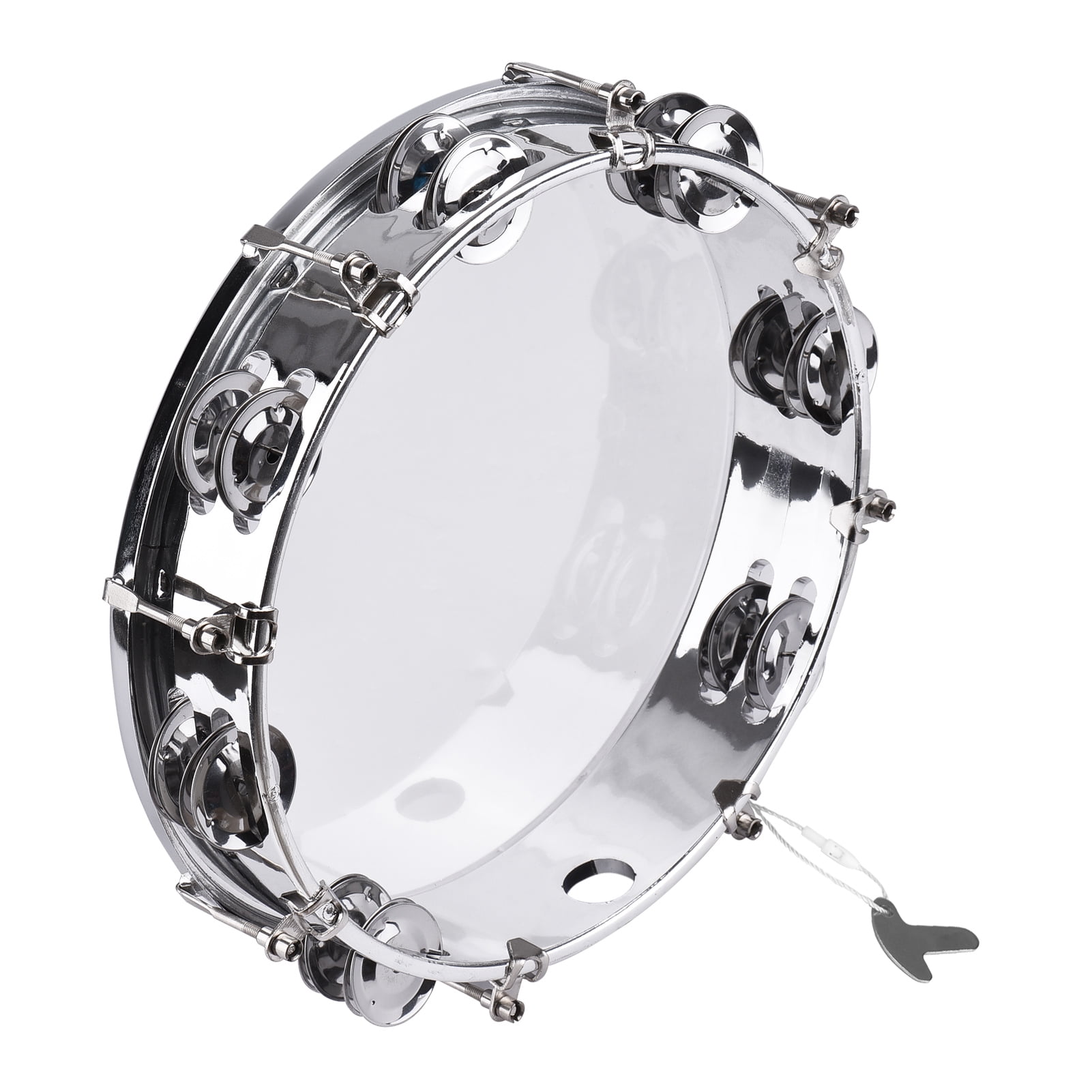 Tambourine,10-inch Handbell Hand Drum With Row Hand Drum Metal Percussion Dsfen 10-inch Percussion Row Hand Inch Row Bell Ziem 8 Inch Row Huiop Row Bell Hand 12pcs 8 Inch (silver)
