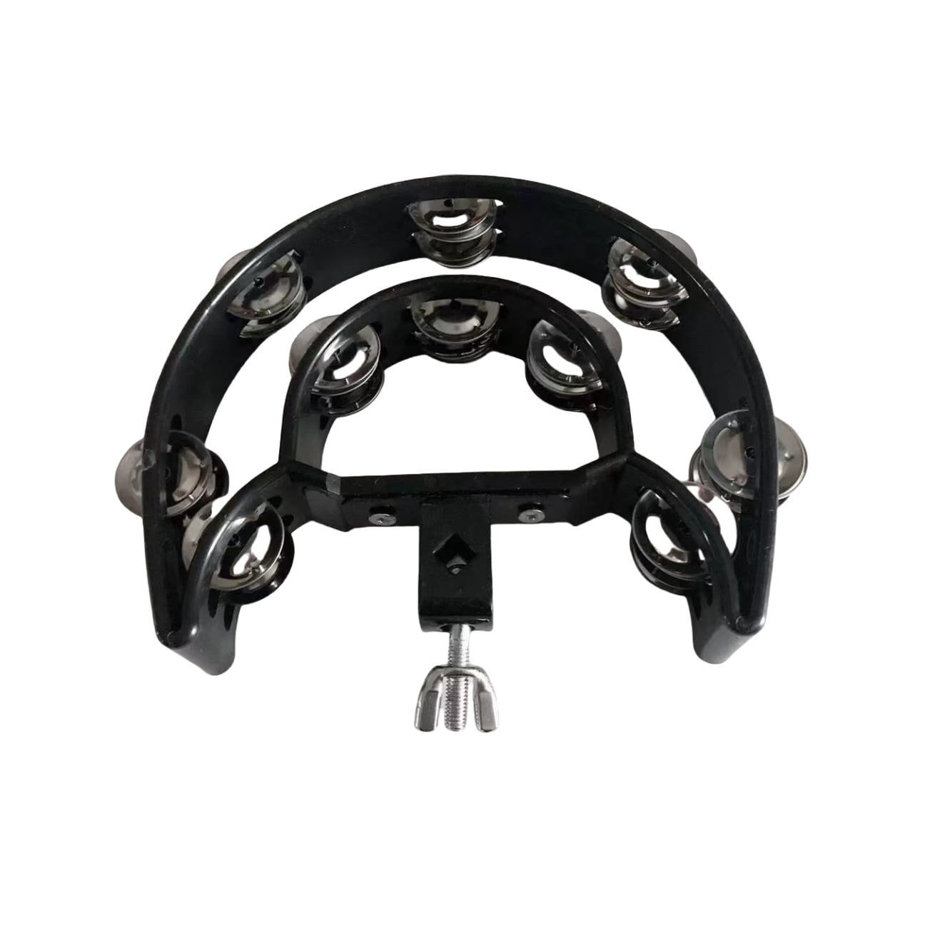 Tambourine Double Row Metal Jingles Hand Held Percussion Half-Moon Tambourines Musical Instrument Gifts