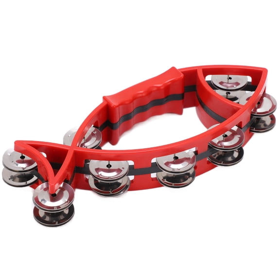 Tambourine, Fish Shaped Tambourines Instrument Mini For Gift For Party Red
