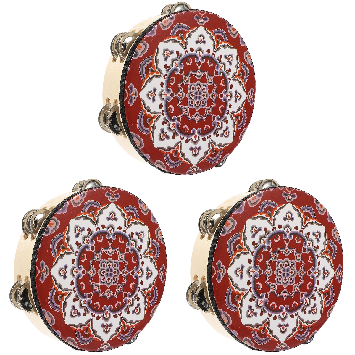 Tambourine Hand Bells for Adults 8 Inch Childrens Toys Handheld Musical