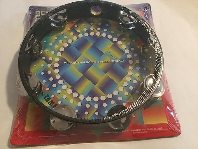 Tambourine, Headless, 6" Diameter, 6 Pairs Jingles x 1 Row, QUADURAÂ® Black Prizmatic