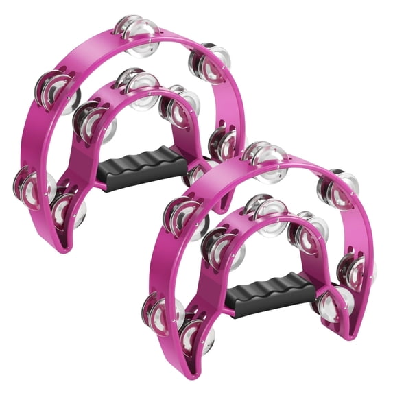 Music Inmstruments Tambourine Metal Half Moon Musical Instruments Double Row Metal Jingles ...