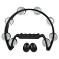 thumbnail image 1 of Tambourine,Metal Jingles Hand Percussion Half-Moon Tambourine and Egg Shakers , Adults, KTV, BLACK, 1 of 5